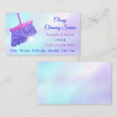 Classy Cleaning Services Holografen Blue Glitter Visitekaartje (Voorkant / Achterkant)