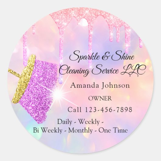 Classy Cleaning Services House Drives Holografen Ronde Sticker (Voorkant)