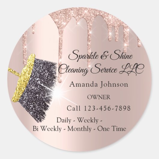 Classy Cleaning Services House Drives Keeping Ronde Sticker (Voorkant)