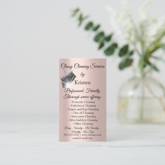 Classy Cleaning Services House Handhaving Roos QRC Visitekaartje (Staand voorkant)