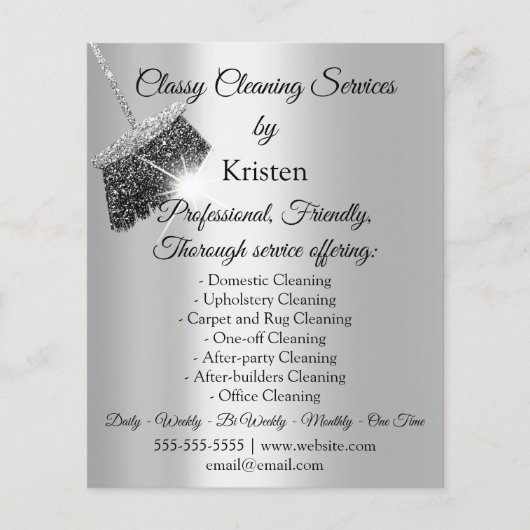Classy Cleaning Services House Keeping Gray Silver Flyer (Voorkant)