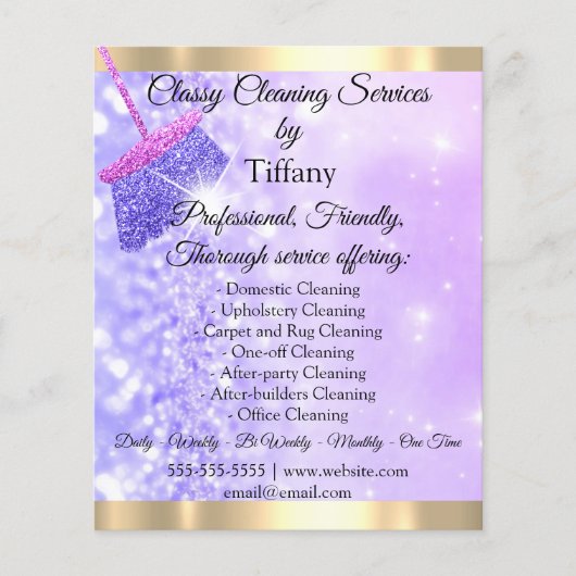Classy Cleaning Services House Keeping Paars Flyer (Voorkant)