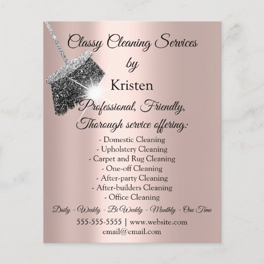 Classy Cleaning Services House Keeping Roos Silver Flyer (Voorkant)