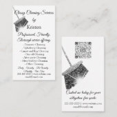 Classy Cleaning Services House QRCode Gray houden Visitekaartje (Voorkant / Achterkant)