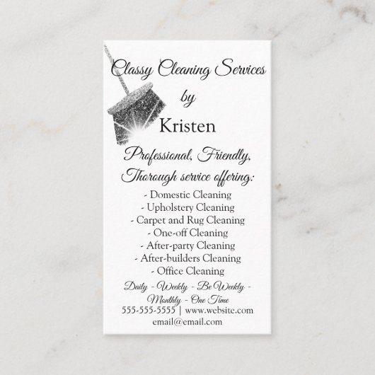 Classy Cleaning Services House QRCode Gray houden Visitekaartje (Voorkant)