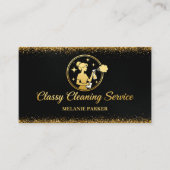 Classy Cleaning Services Logo Maid gold Visitekaartje (Voorkant)