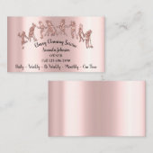 Classy Cleaning Services Logo Maid Roos Glitter Visitekaartje (Voorkant / Achterkant)