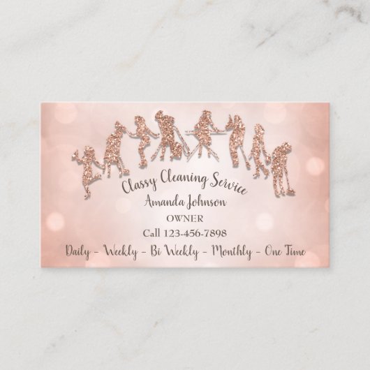 Classy Cleaning Services Logo Maid Roos Gold Visitekaartje (Voorkant)