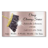Classy Cleaning Services Maid Silver Roos House Magnetisch Visitekaartje (Voorkant)