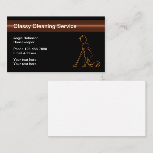 Classy Cleaning Services Modern Visitekaartje (Voorkant / Achterkant)
