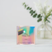 Classy Cleaning Services Ombre Pink Gold Glitter Vierkante Visitekaartje (Staand voorkant)