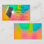 Classy Cleaning Services Ombre Pink Gold Glitter Visitekaartje (Voorkant / Achterkant)
