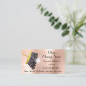 Classy Cleaning Services Roos Gold Glitter Black Visitekaartje (Staand voorkant)