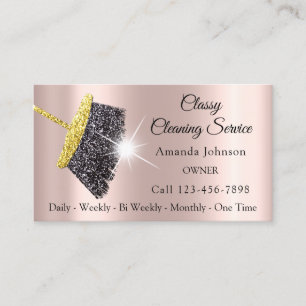 Classy Cleaning Services Roos Gold Glitter Grey Visitekaartje