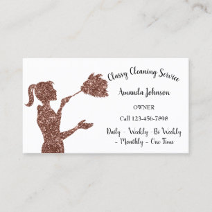 Classy Cleaning Services Roos Logo Maid 1 Glitter Visitekaartje
