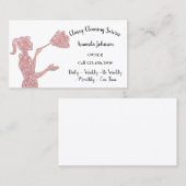 Classy Cleaning Services Roos Logo Maid Glitter Visitekaartje (Voorkant / Achterkant)