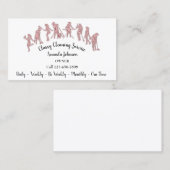 Classy Cleaning Services Roos Logo Maid White Pink Visitekaartje (Voorkant / Achterkant)