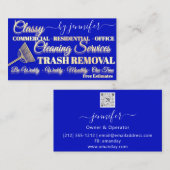 Classy Cleaning Trash Removal Maid Gold Logo QR Visitekaartje (Voorkant / Achterkant)