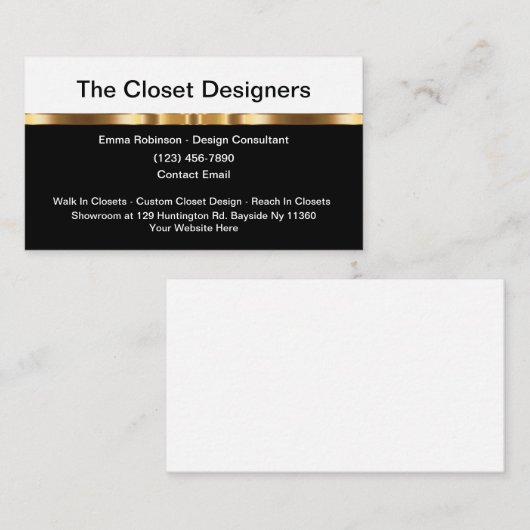 Classy Closet Designer Visitekaartjes (Voorkant / Achterkant)
