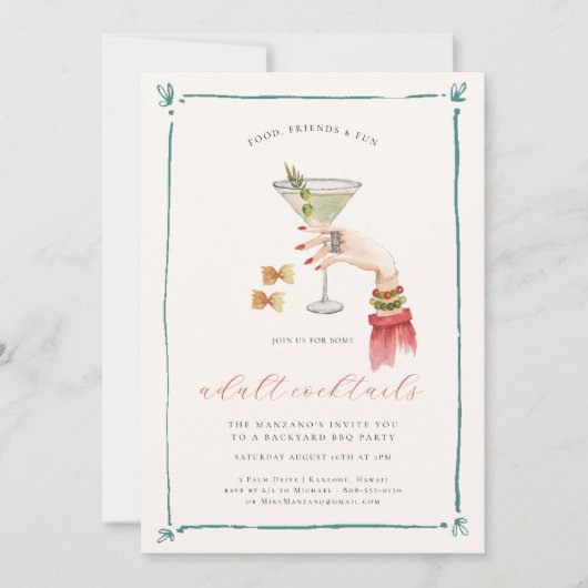 Classy Cocktail Party Kaart (Voorkant)