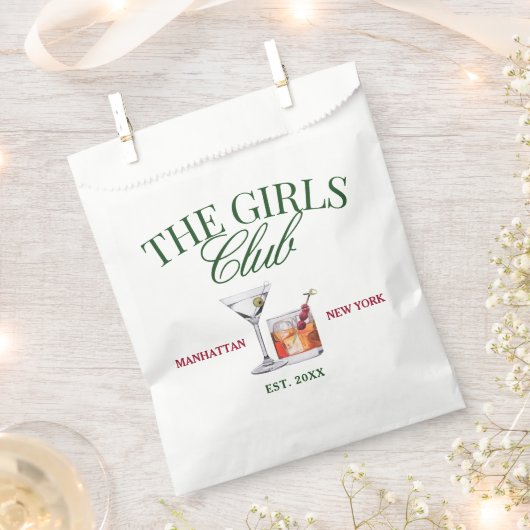 Classy Cocktails Green & Red Girl's Club Bedankzakje (Geknipt)