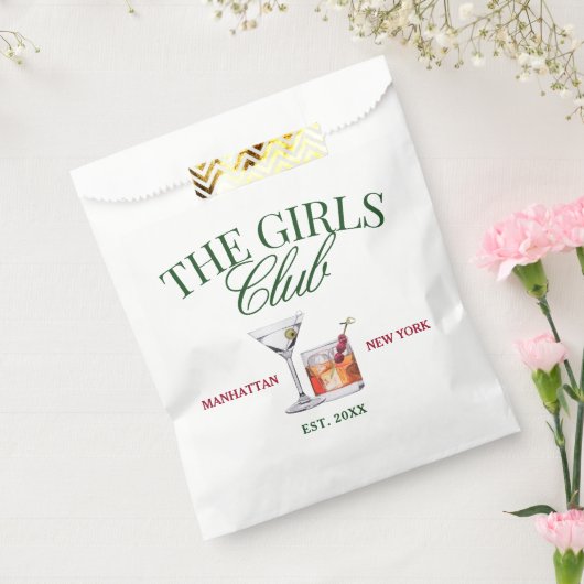 Classy Cocktails Green & Red Girl's Club Bedankzakje (Gezegeld)