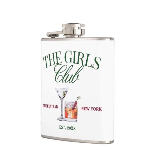 Classy Cocktails Green & Red Girl's Club Heupfles (Links)