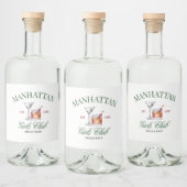 Classy Cocktails Green & Red Girl's Club Likeurfles Etiket (Flessen)