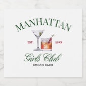 Classy Cocktails Green & Red Girl's Club Likeurfles Etiket (Enkel label)