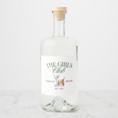 Classy Cocktails Green & Red Girl's Club Likeurfles Etiket (Voorkant)