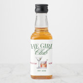 Classy Cocktails Green & Red Girl's Club Likeurfles Etiket (Voorkant)