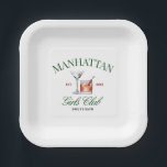 Classy Cocktails Green & Red Girl's Club Papieren Bordje<br><div class="desc">Dit groene en rode themaontwerp bevatte enkele klassieke cocktails.</div>