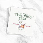 Classy Cocktails Green & Red Girl's Club Servet<br><div class="desc">Dit groene en rode themaontwerp bevatte enkele klassieke cocktails.</div>