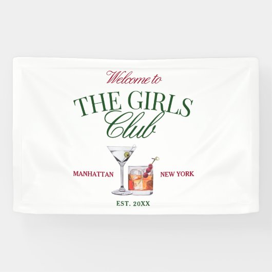 Classy Cocktails Green & Red Girl's Club Spandoek (Horizontaal)