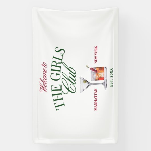 Classy Cocktails Green & Red Girl's Club Spandoek (Verticaal)