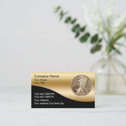 Classy Coin Dealer Visitekaartjes (Staand voorkant)