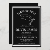 Classy college afstudeerfeest kaart (Voorkant / Achterkant)