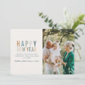 Classy Colorful 1 foto nieuwe jaren kaart (Staand voorkant)