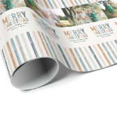 Classy Colorful-foto moderne kerst Cadeaupapier (Rol Hoek)