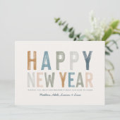 Classy Colorful-fotokaart voor nieuwe jaren (Staand voorkant)