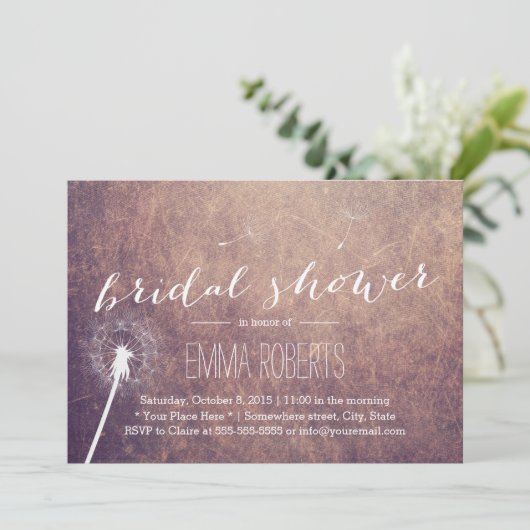 Classy Colorful Grunge Dandelion Vrijgezellenfeest Kaart (Staand voorkant)