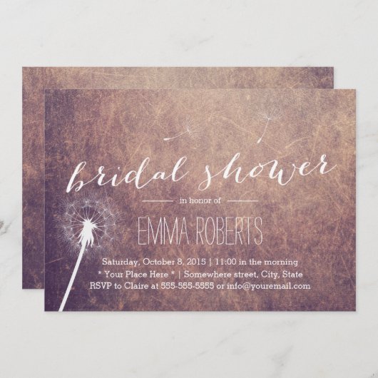 Classy Colorful Grunge Dandelion Vrijgezellenfeest Kaart (Voorkant / Achterkant)