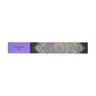 Classy Colorful Mandala India Style 1 Adreslabel Wikkel