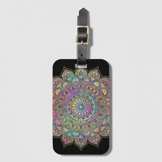 Classy Colorful Mandala India Style 1 Bagagelabel (Voorkant (verticaal))