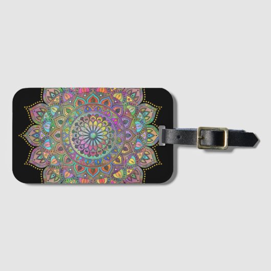 Classy Colorful Mandala India Style 1 Bagagelabel (Voorkant (horizontaal))