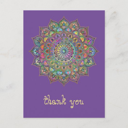 Classy Colorful Mandala India Style 1 Briefkaart (Voorkant)