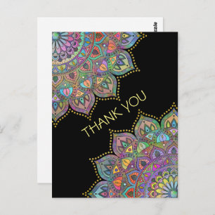 Classy Colorful Mandala India Style 1 Briefkaart