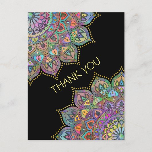 Classy Colorful Mandala India Style 1 Briefkaart (Voorkant)