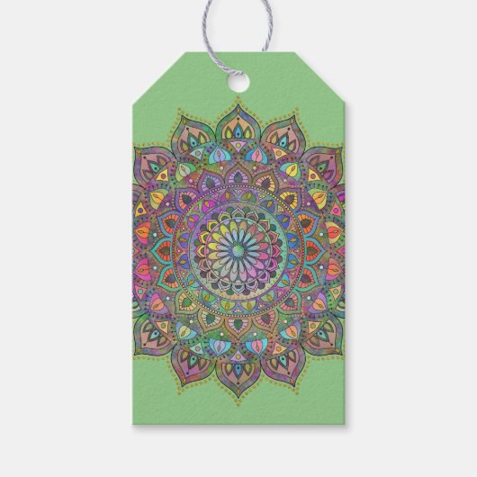 Classy Colorful Mandala India Style 1 Cadeaulabel (Voorkant)