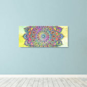 Classy Colorful Mandala India Style 1 Canvas Afdruk (Insitu (Houten vloer))